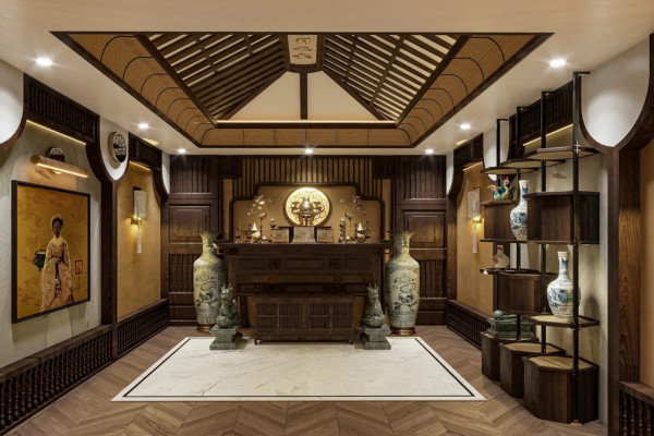 Thiết kế nội thất phòng thờ đúng cách để thờ cả Phật và gia tiên