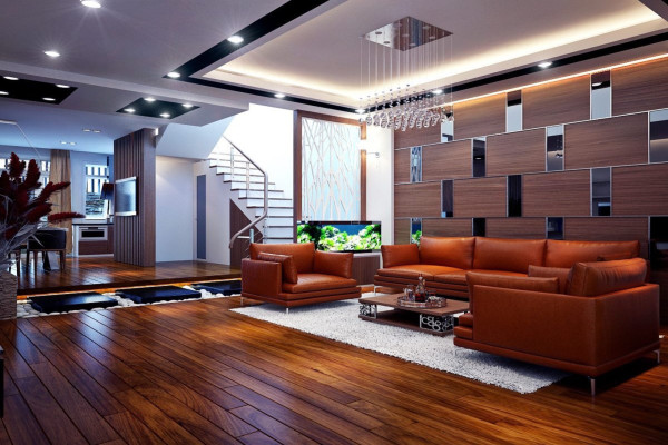 15+ Mẫu thiết kế nội thất phòng khách hiện đại đẹp cho nhà phố